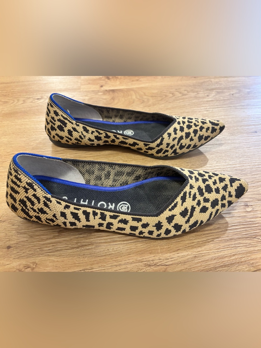 Rothy’s Leopard Print - The Point - Women's Flats - Tan/Black